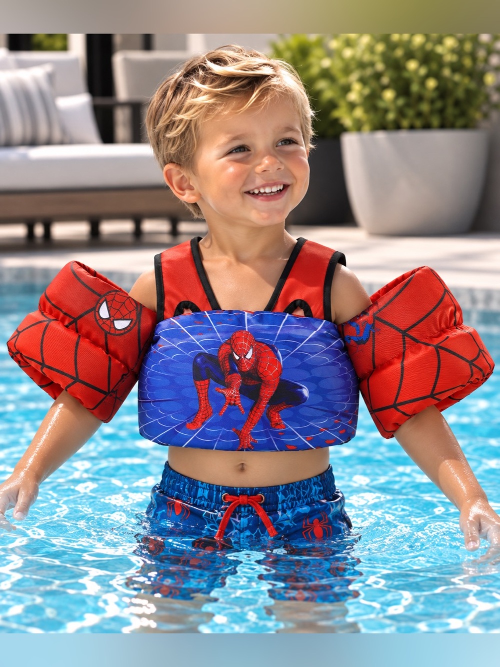 GOSEN Spider-Man Toddler Swim Vest Spiderman Floaties 22-66lbs